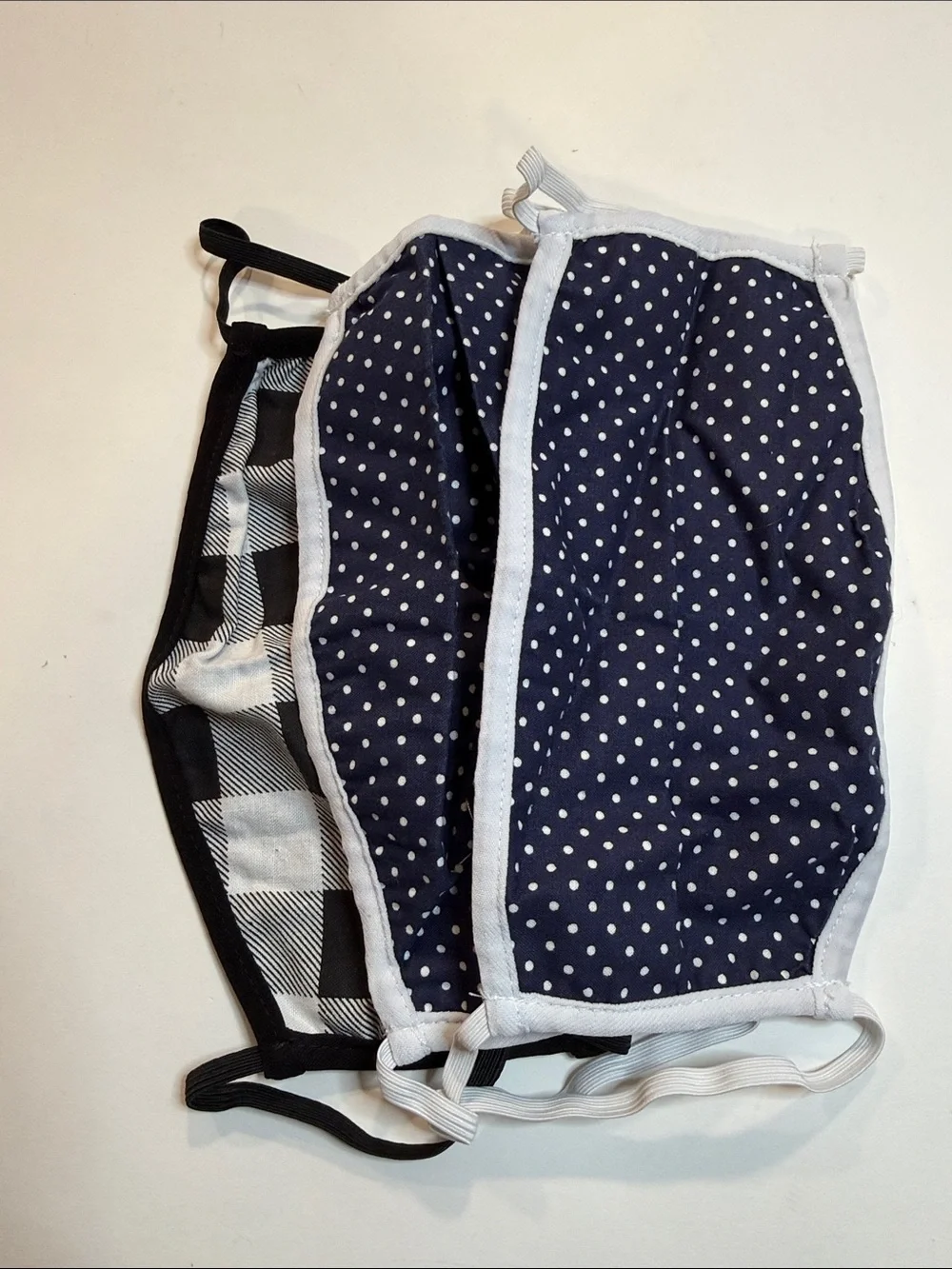 Children's Navy Polka Dot Reusable Face Mask - Unbranded pack of 3